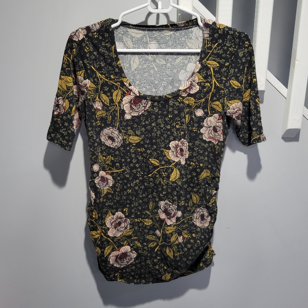 Motherhood Maternity Floral Top, size small